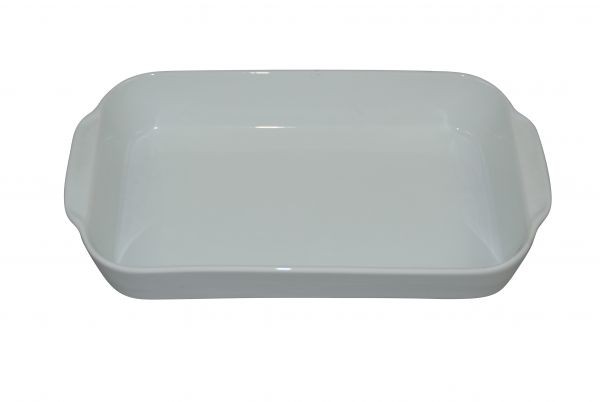 Ofen-Porzellan Lasagneform rechteckig mit Henkel