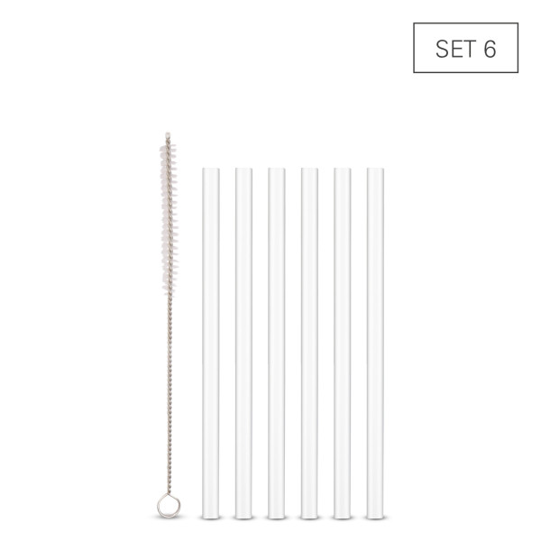 Trinkhalme Glas transparent 15 cm- Set 6