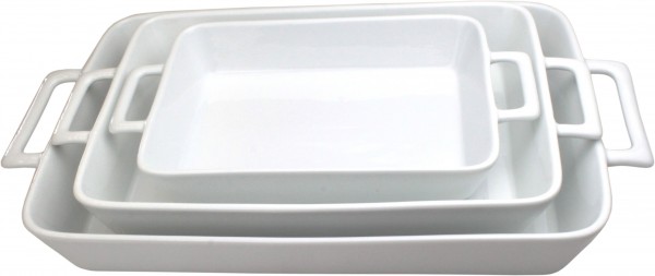 Gratinform / Lasagneform / Ofenporzellan Rechteckig mit Henkel
